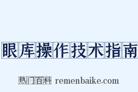 眼库操作技术指南是什么意思的图片